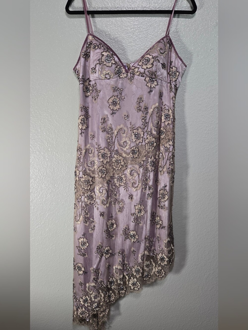 vintage Y2K Laundry by Shelli Segal asymmetrical silk dress size 12